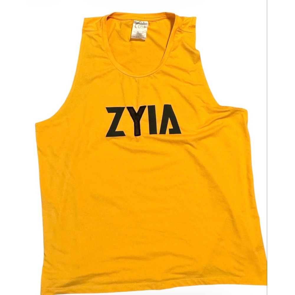 ZYIA‎ Active Womens XXL Orange Logo Graphic Performance Muscle Tank Top